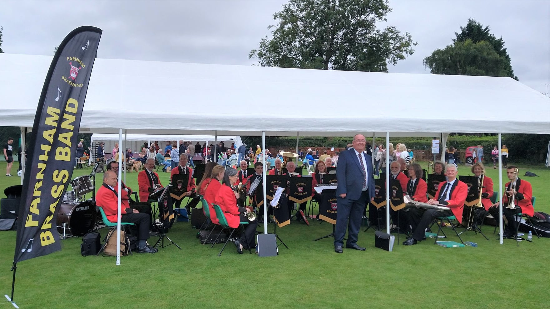 Farnham Brass Band in Gostrey Meadows October 2021